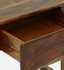 Voronezh Sheesham Wood Bedside Table in Scratch Resistant Rustic Teak Finish With Drawer