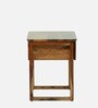 Voronezh Sheesham Wood Bedside Table in Scratch Resistant Rustic Teak Finish With Drawer