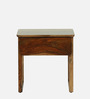 Voronezh Sheesham Wood Bedside Table in Scratch Resistant Rustic Teak Finish With Drawer