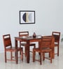 Vosges Sheesham Wood 4 Seater Dining Set In Scratch Resistant Honey Oak Finish