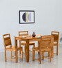 Vosges Sheesham Wood 4 Seater Dining Set In Scratch Resistant Rustic Teak Finish