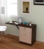Voyager Foldable Study Table in African Oak Finish with Storage