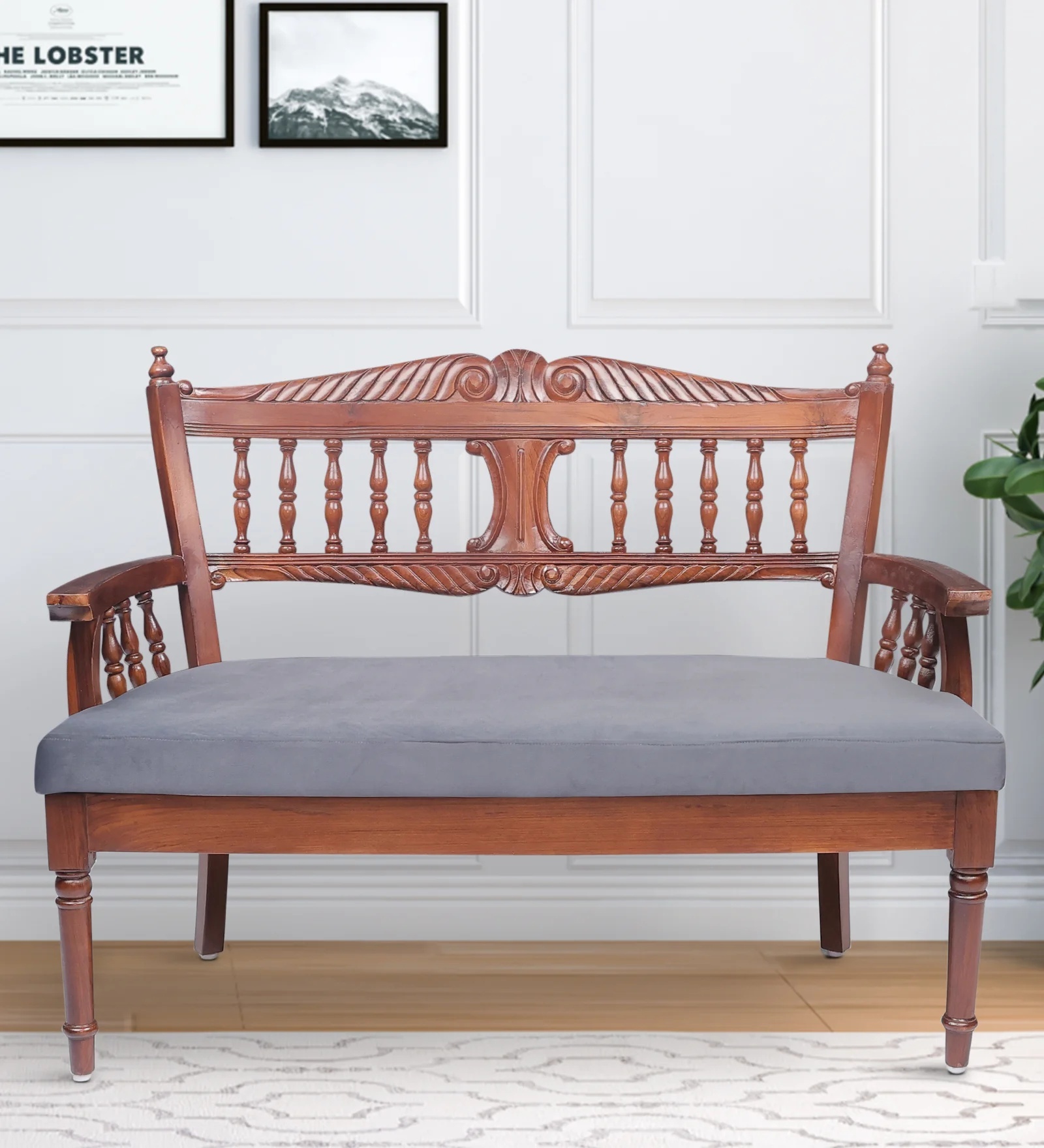 Vrono 2 Seater Bench in Charcoal Grey Colour