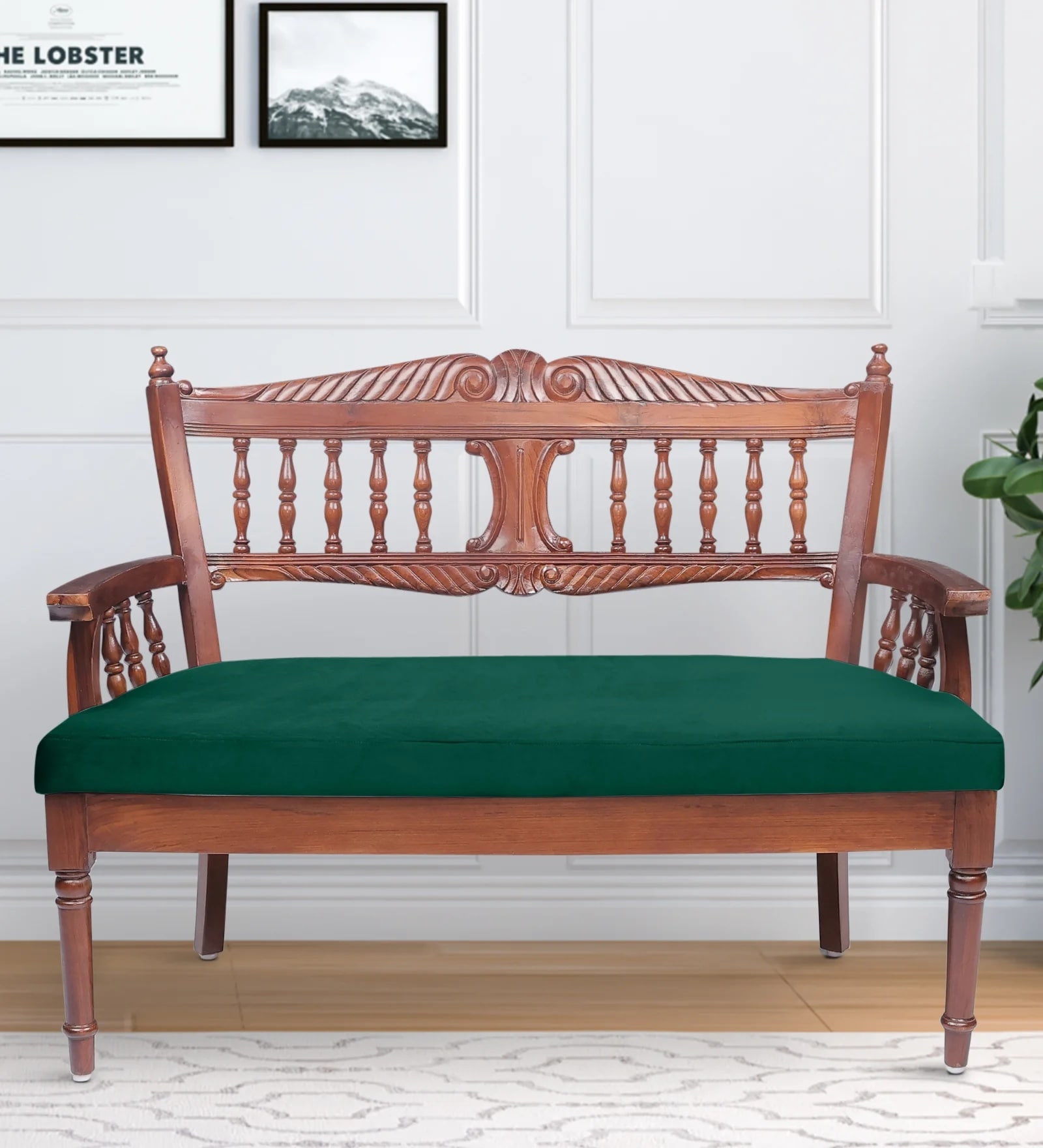 Vrono 2 Seater Bench in Intense Green Colour