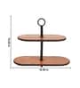 Vriksha Multipurpose Serveware Metal & Acacia Wood 2-Tier Stand Serving Stand