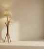 Vrikshya Wooden Floor Lamp with Jute Shade & Brown Base