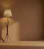 Vrikshya Wooden Floor Lamp with Jute Shade & Brown Base