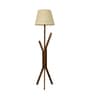 Vrikshya Wooden Floor Lamp with Jute Shade & Brown Base