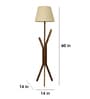 Vrikshya Wooden Floor Lamp with Jute Shade & Brown Base