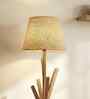 Vrikshya Wooden Floor Lamp with Jute Shade & Brown Base