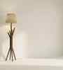 Vrikshya Wooden Floor Lamp with Jute Shade & Brown Base
