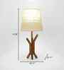 Vrikshya Wooden Table Lamp with Jute Shade & Brown Base