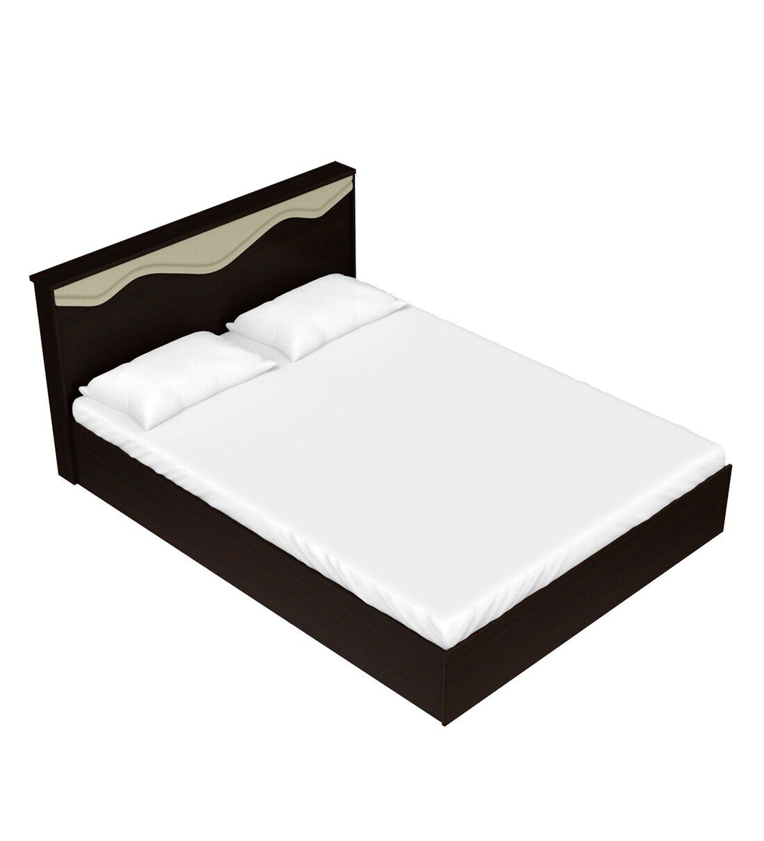 Buy Vurv King Size Bed in Cola Rain Finish with Box Storage by Godrej