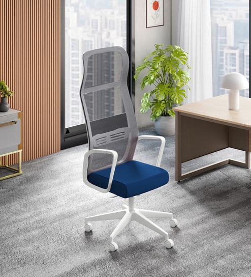 Vurv Mesh Ergonomic Chair in Royal Blue Finish