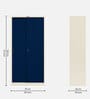 Vurv Steel 2 Door Sliding Wardrobe In Sapphire Blue Colour