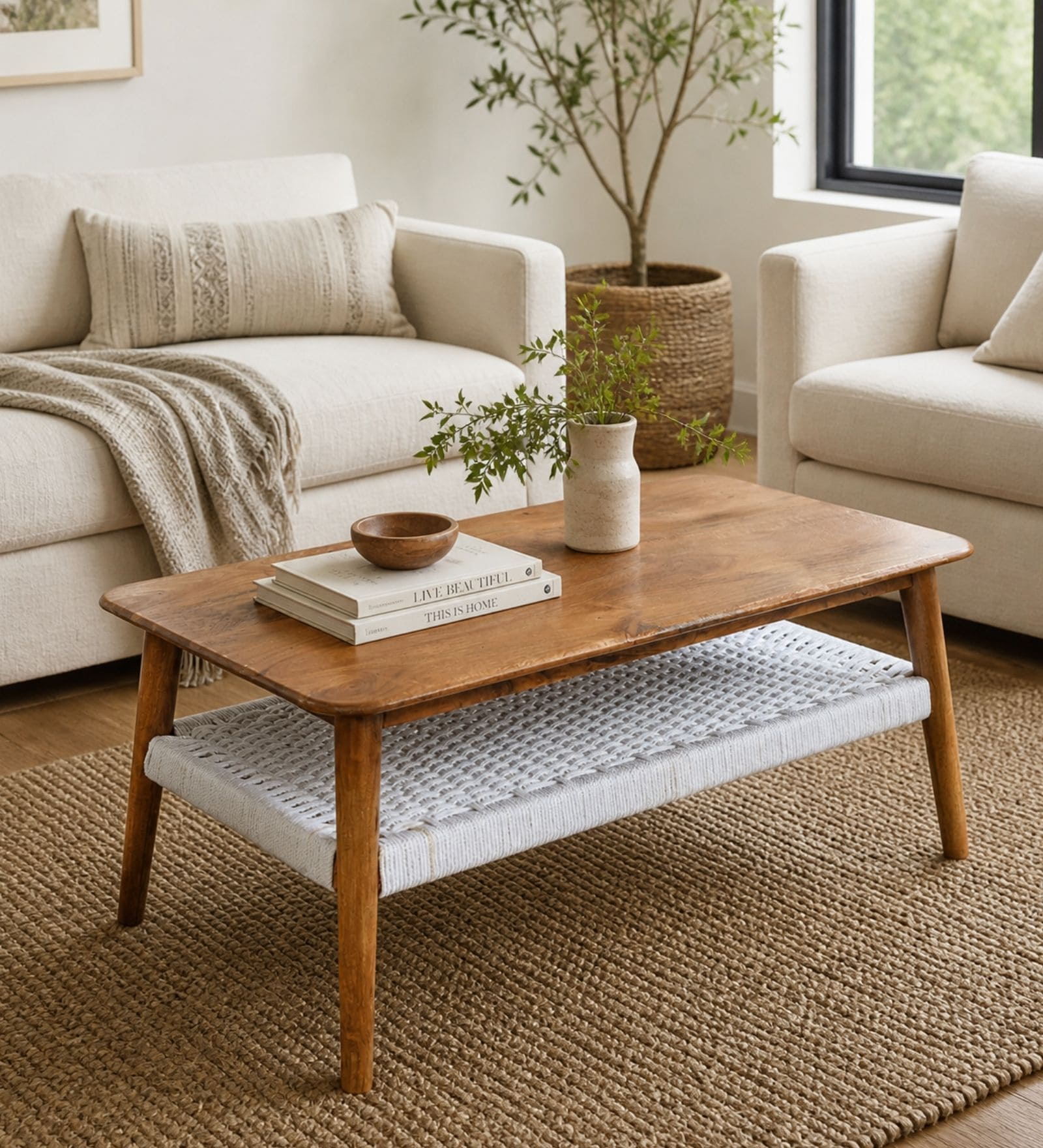 Vyut 2-Tier Centre Table In Honey Gold Finish