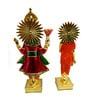 Vyom Shop Brass Metal Swaminarayan Pair Showpiece