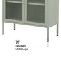 Vyoma Multi-Purpose Metal Bookshelf with Arched Top Multi-Level Display Shelves and Fluted Glass Doors