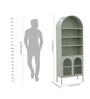 Vyoma Multi-Purpose Metal Bookshelf with Arched Top Multi-Level Display Shelves and Fluted Glass Doors