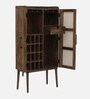 Vyut Solid Wood Bar Cabinet in Walnut Finish