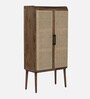 Vyut Solid Wood Bar Cabinet in Walnut Finish