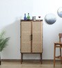Vyut Solid Wood Bar Cabinet in Walnut Finish