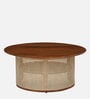 Vyut Solid Wood Round Centre Table in Honey Finish