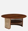 Vyut Solid Wood Round Centre Table in Honey Finish