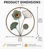 Modern Botanical Flower Metal Wall Art with Black Circular Frame