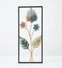 Pastel Botanical Metal Wall Art with Golden Leaves