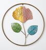 Pastel Botanical Metal Wall Art with Black Circular Frame
