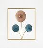 Pastel Floral Metal Square Wall Art with Golden Frame
