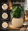 W SPHR Beige 10 Inch German Polymer Round Plant Container