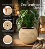 W SPHR Beige 16 Inch German Polymer Round Plant Container