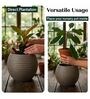 W SPHR Choco Brown 10 Inch German Polymer Round Plant Container