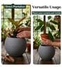 W SPHR Grey 10 Inch German Polymer Round Plant Container