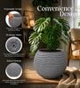 W SPHR Grey 10 Inch German Polymer Round Plant Container