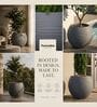 W SPHR Grey 13 Inch German Polymer Round Plant Container