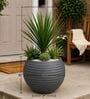 W SPHR Grey 13 Inch German Polymer Round Plant Container
