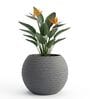 W SPHR Grey 13 Inch German Polymer Round Plant Container