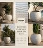 W SPHR Marble White 10 Inch German Polymer Round Plant Container