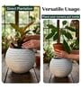W SPHR Marble White 13 Inch German Polymer Round Plant Container