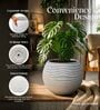 W SPHR Marble White 13 Inch German Polymer Round Plant Container