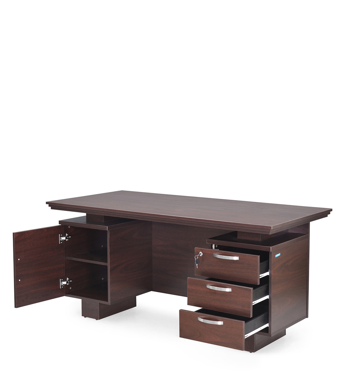 Buy Wales Office Table in Mahogany Colour by Nilkamal Online Work