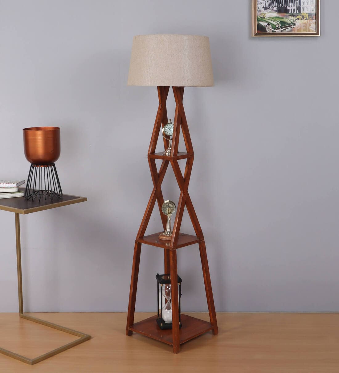Buy Walnut Ply Wood Floor Lamp (1 Piece) at 44% OFF by Pristine