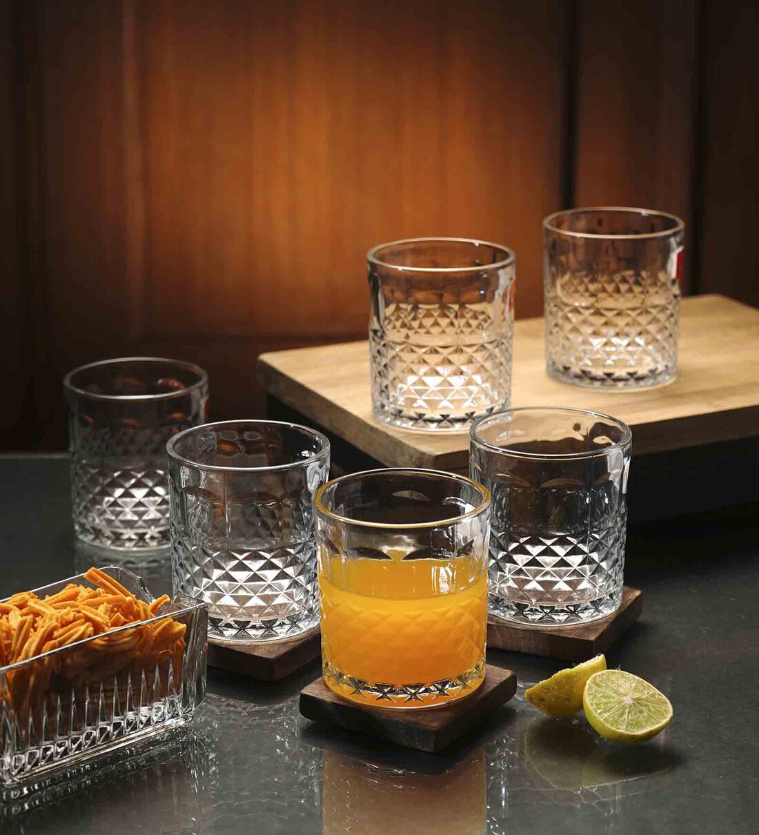 Walse Thumb 220Ml Transparent Glass (Set Of 6 ) Every Day Glasses, 