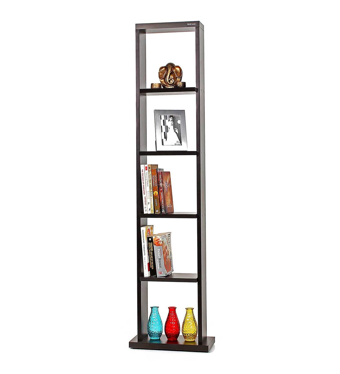 Buy Walten Book Shelf in Wenge Finish with 5 tier by bluewud Online