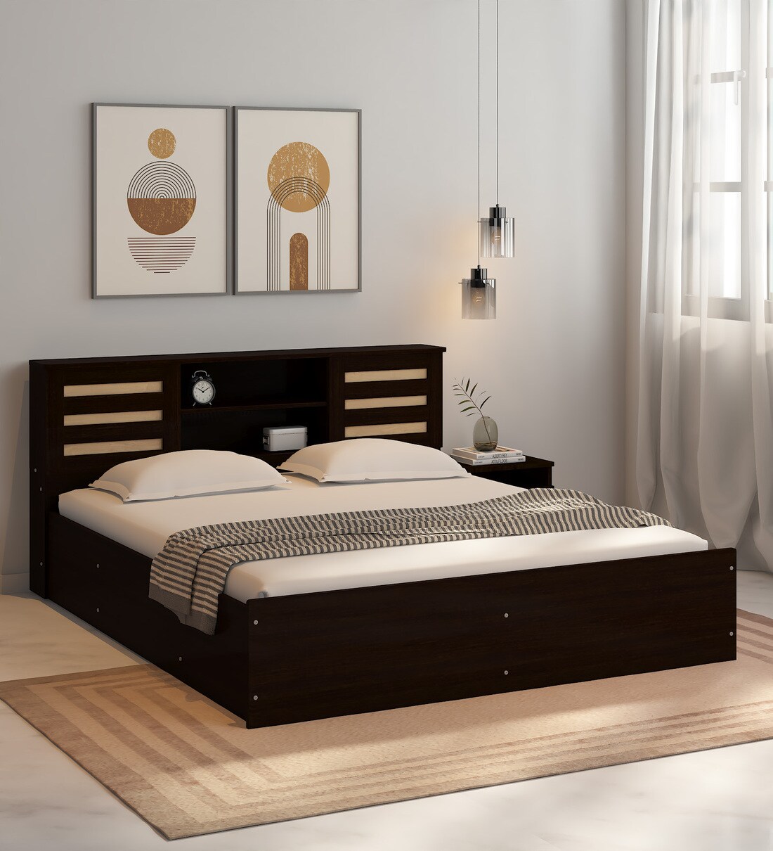 Buy Waltz King Size Bed in Wenge Finish with Box Storage at 52 OFF by Mintwud from Pepperfry