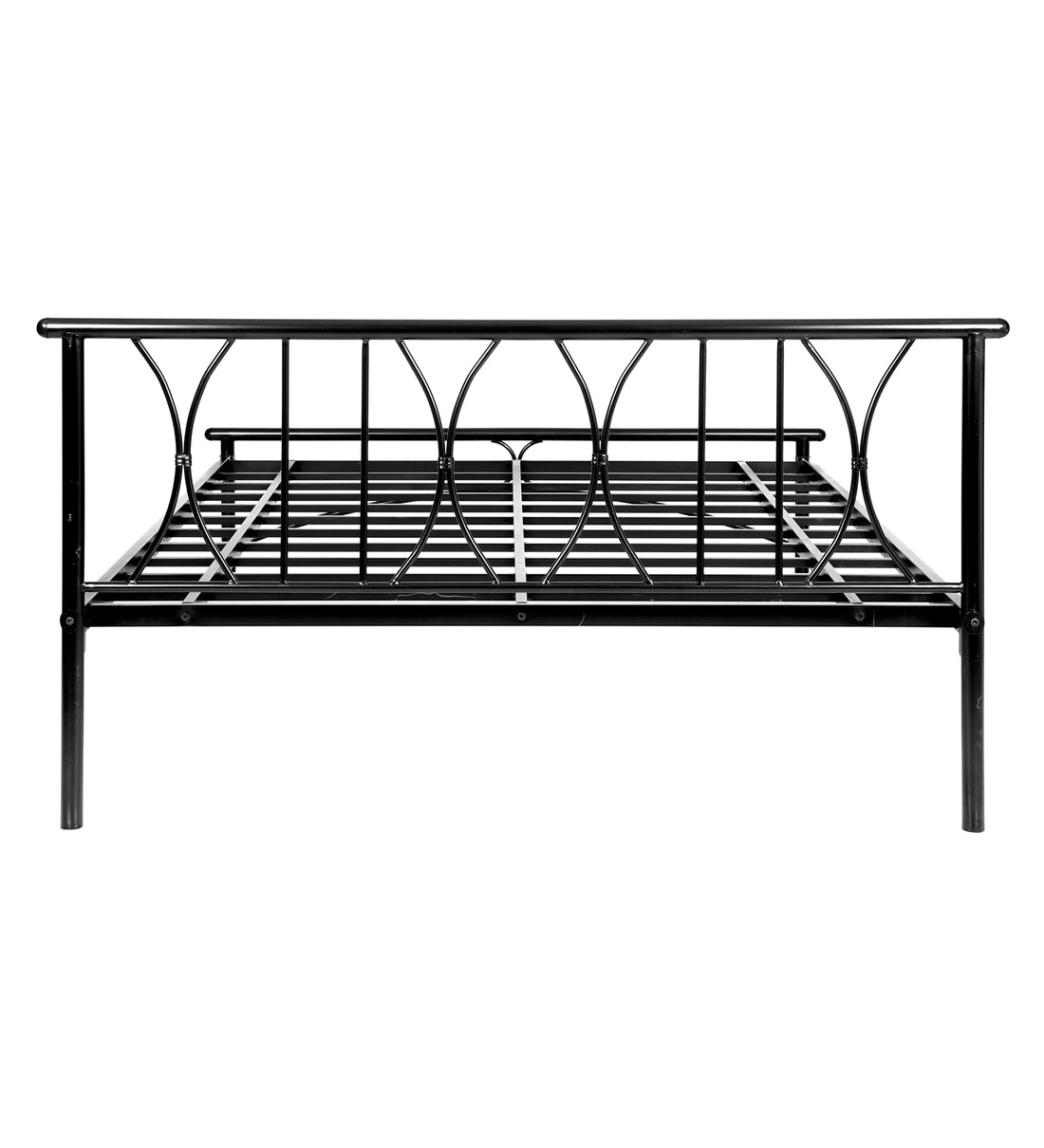 Buy Metallika Washington Queen Size Bed in Black Finish by