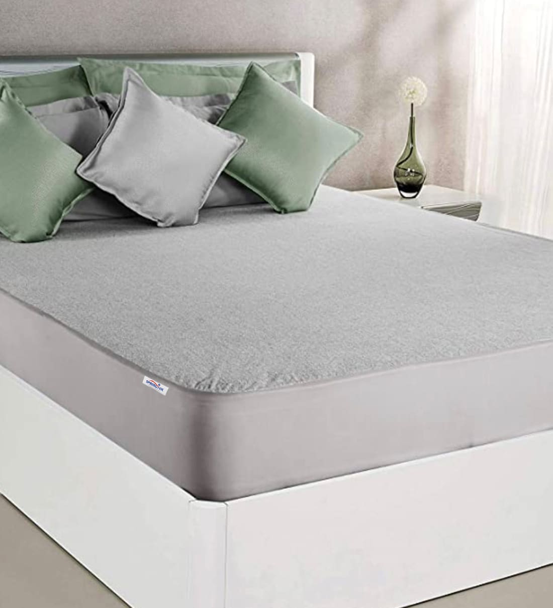 Buy 72x48 Inch Grey Double Bed Waterproof Mattress Protector